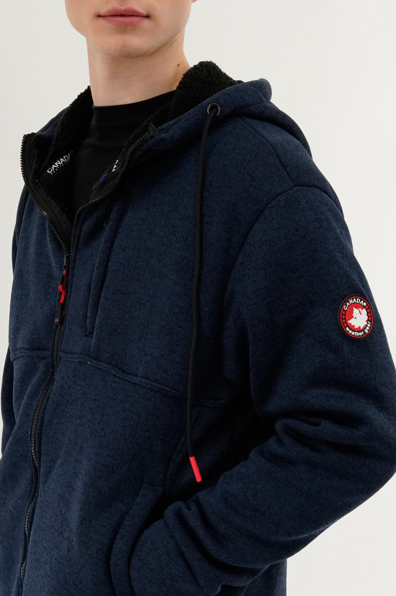 Canada Weather Gear Sherpa Lined Lightweight Jacket - Navy - Mens Lightweight Jackets - Canada Weather Gear