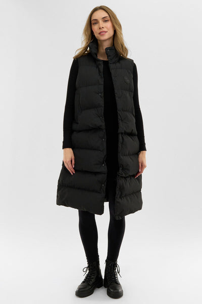Canada Weather Gear Tiered Zip Off Puffer Vest - Black - Womens Vests - Canada Weather Gear