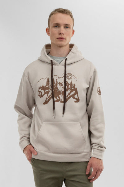 Canada Weather Gear Forest Print Hoodie - Cream - Mens Hoodies & Sweatshirts - Canada Weather Gear