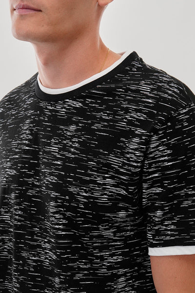 Canada Weather Gear Vintage Patterned Crewneck Tee - Black - Mens Tees & Tank Tops - Canada Weather Gear