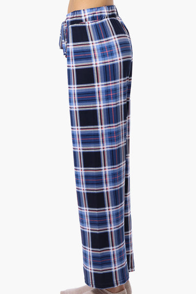 Canada Weather Gear Plaid Wide Leg Pajama Bottoms - Blue - Womens Pajamas - Canada Weather Gear