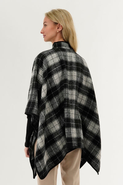 Canada Weather Gear Tartan Plaid Poncho - Black - Womens Ponchos - Canada Weather Gear