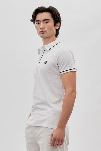 Canada Weather Gear Travel Collection Piping Detail Polo Shirt - White - Mens Polo Shirts - Canada Weather Gear