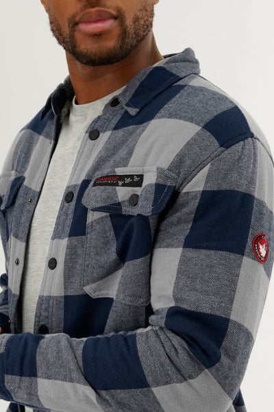 Canada Weather Gear Plaid Plush Lined Lightweight Jacket - Navy - Mens Lightweight Jackets - Canada Weather Gear