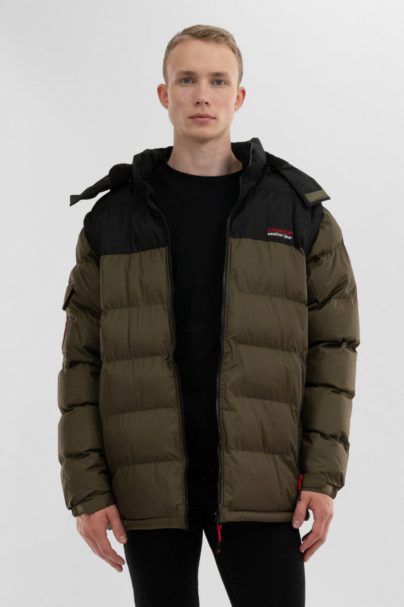 Canada Weather Gear Removable Sleeve Bomber Jacket - Olive
