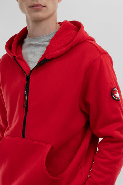 Canada Weather Gear Fleece Half Zip Hoodie - Red