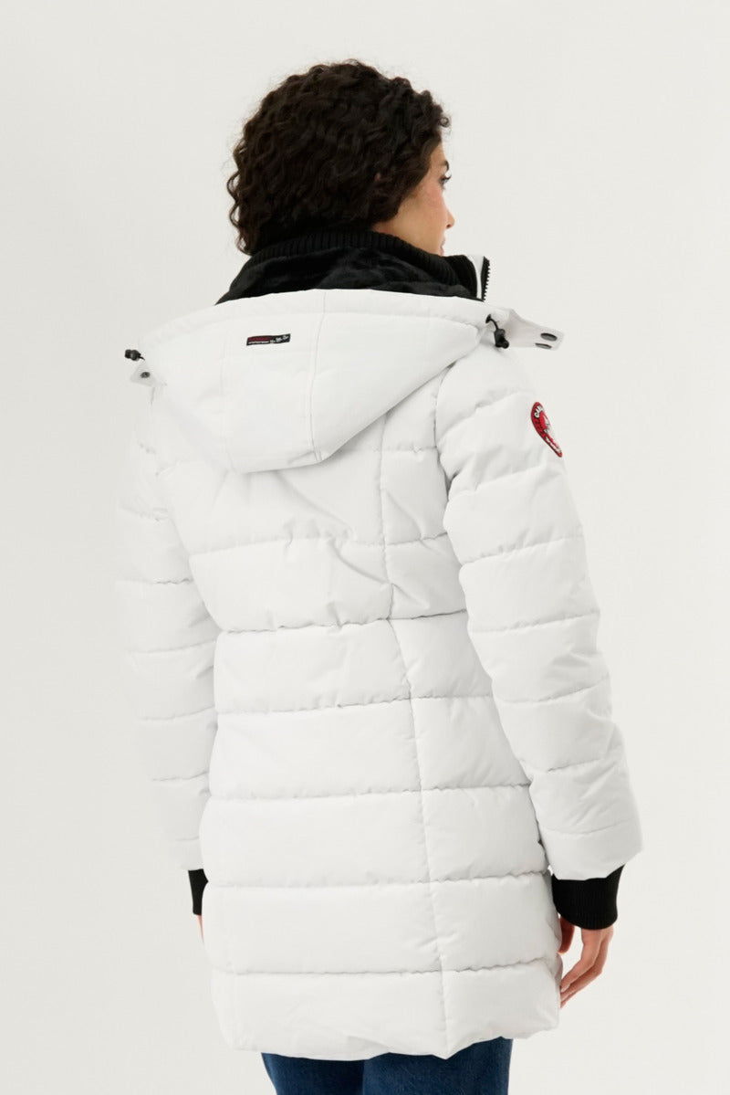 Canada Weather Gear Square Quilted Parka Jacket - White - Womens Parka Jackets - Canada Weather Gear