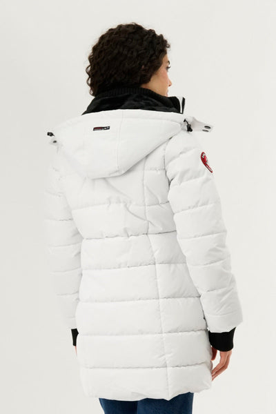 Canada Weather Gear Square Quilted Parka Jacket - White - Womens Parka Jackets - Canada Weather Gear