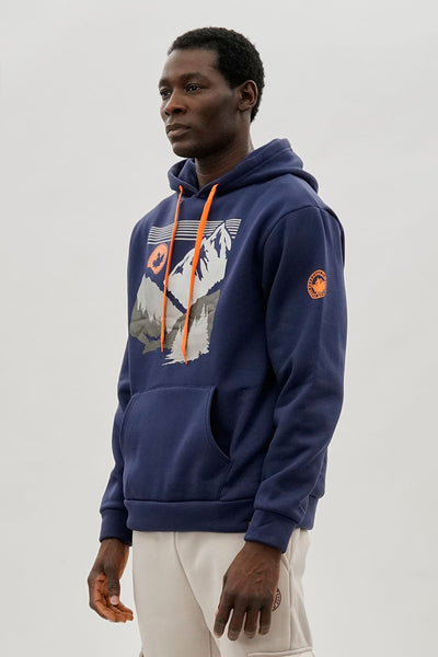 Canada Weather Gear Mountain Print Hoodie - Navy