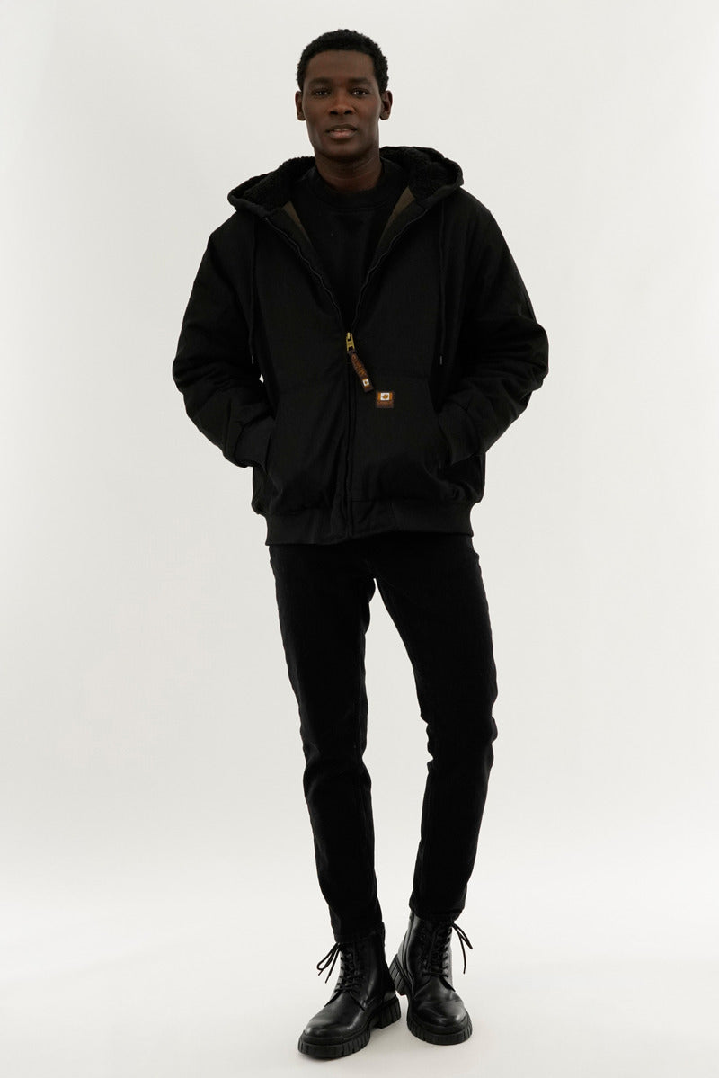 Canada Work Gear Sherpa Lined Bomber Jacket - Black - Mens Bomber Jackets - Canada Weather Gear