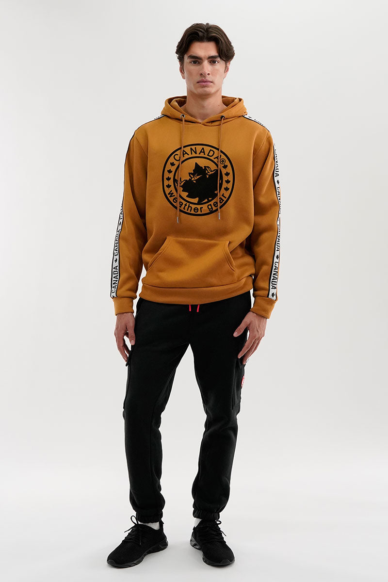 Canada Weather Gear Logo Tape Fleece Hoodie - Camel