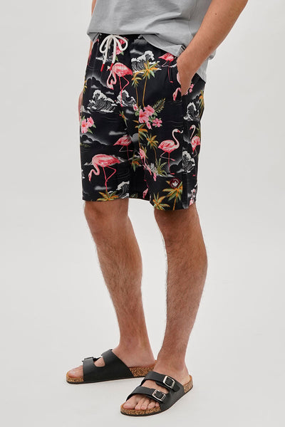 Canada Weather Gear Tropical Print Swim Shorts - Black - Mens Shorts & Capris - Canada Weather Gear