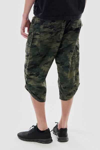 Canada Weather Gear Belted Camo Print Cargo Shorts - Olive - Mens Shorts & Capris - Canada Weather Gear