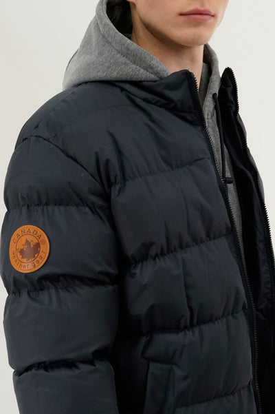 Canada Weather Gear Fleece Quilted Bomber Jacket - Navy - Mens Bomber Jackets - Canada Weather Gear
