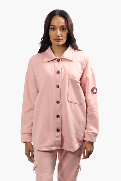 Canada Weather Gear Solid Front Pocket Shacket - Pink - Womens Shirts & Blouses - Canada Weather Gear