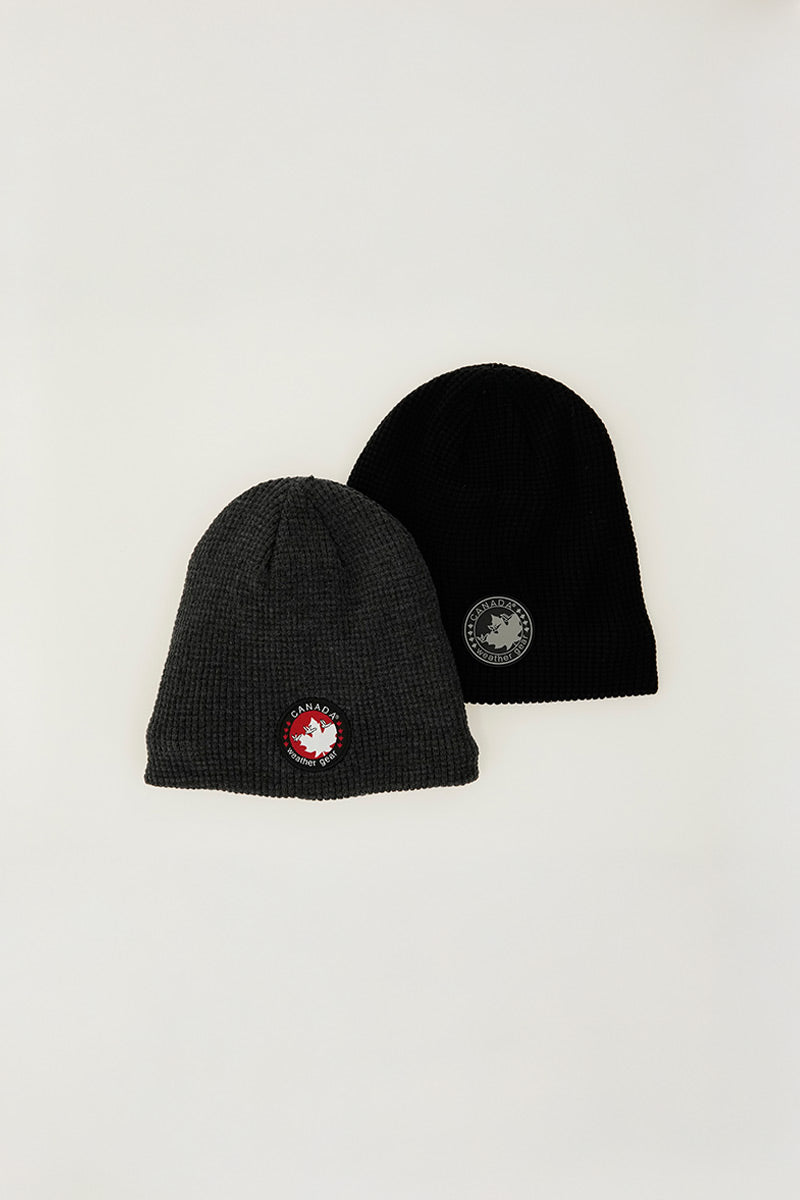 Canada Weather Gear Two-Pack Ribbed Hat - Grey - Mens Hats - Canada Weather Gear