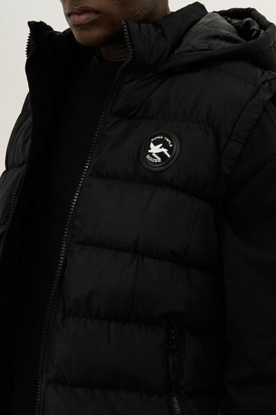 Super Triple Goose Colour Block Hooded Vest - Black - Mens Vests - Canada Weather Gear