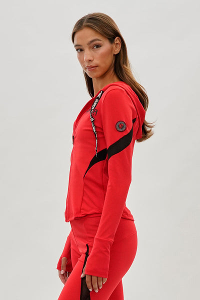 Super Triple Goose Zip Up Active Hoodie - Red - Womens Hoodies & Sweatshirts - Canada Weather Gear