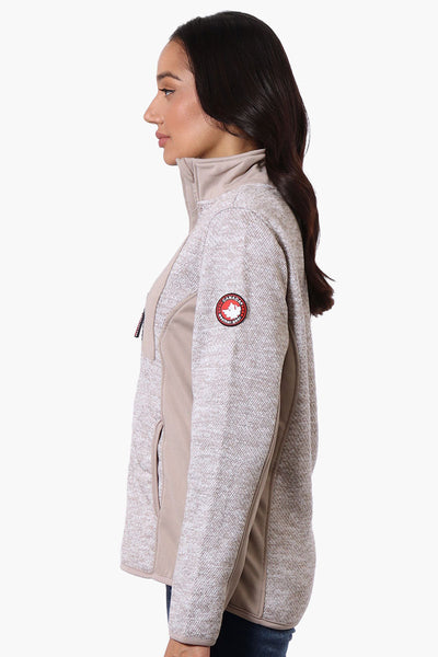 Canada Weather Gear Zip Up Chest Pocket Fleece Lightweight Jacket - Beige - Womens Lightweight Jackets - Canada Weather Gear