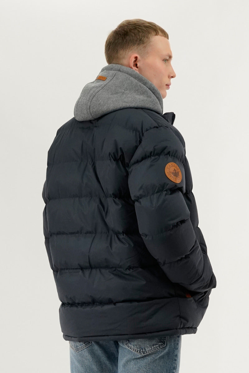 Canada Weather Gear Fleece Quilted Bomber Jacket - Navy - Mens Bomber Jackets - Canada Weather Gear