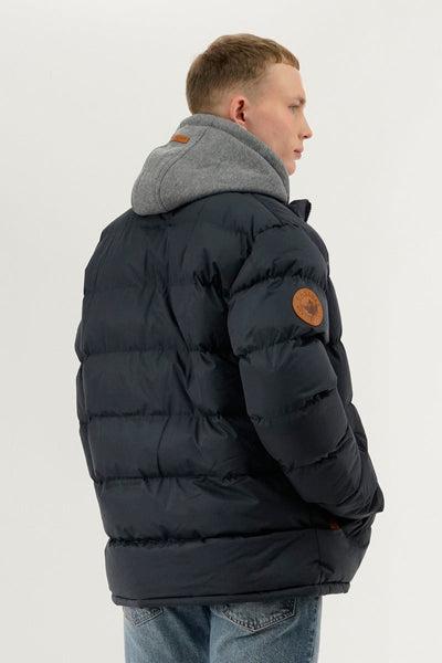 Canada Weather Gear Fleece Quilted Bomber Jacket - Navy - Mens Bomber Jackets - Canada Weather Gear