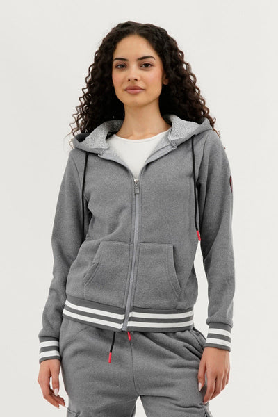 Canada Weather Gear Fleece Zip Up Hoodie - Grey - Womens Hoodies & Sweatshirts - Canada Weather Gear