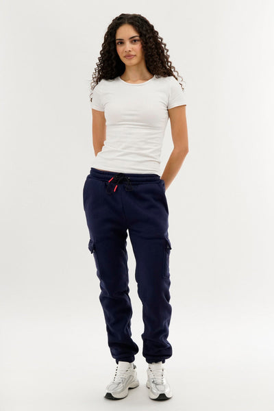 Canada Weather Gear Fleece Cargo Joggers - Navy - Womens Joggers & Sweatpants - Canada Weather Gear