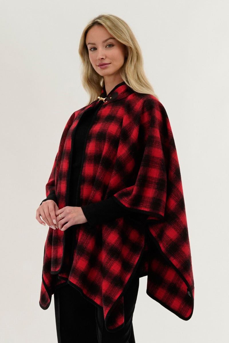 Canada Weather Gear Tartan Plaid Poncho - Red - Womens Ponchos - Canada Weather Gear