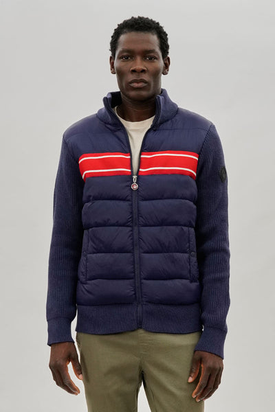 Canada Weather Gear Striped Puffer Lightweight Jacket - Navy - Mens Lightweight Jackets - International Clothiers