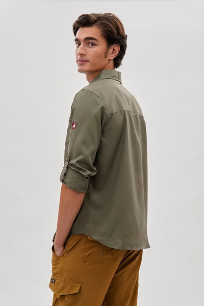 Canada Weather Gear Utility Ripstop Casual Shirt - Olive - Mens Casual Shirts - Canada Weather Gear