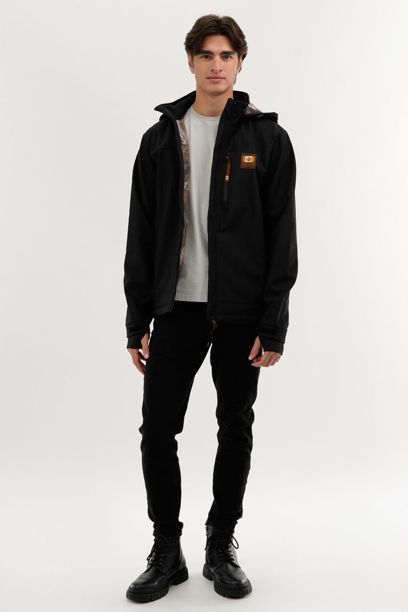 Canada Work Gear Wood Camo Lined Lightweight Jacket - Black - Mens Lightweight Jackets - Canada Weather Gear