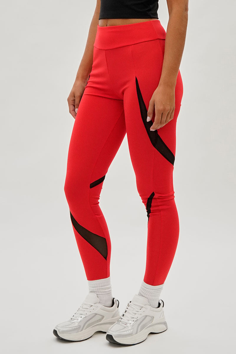 Super Triple Goose High Waisted Leggings - Red - Womens Leggings - Canada Weather Gear