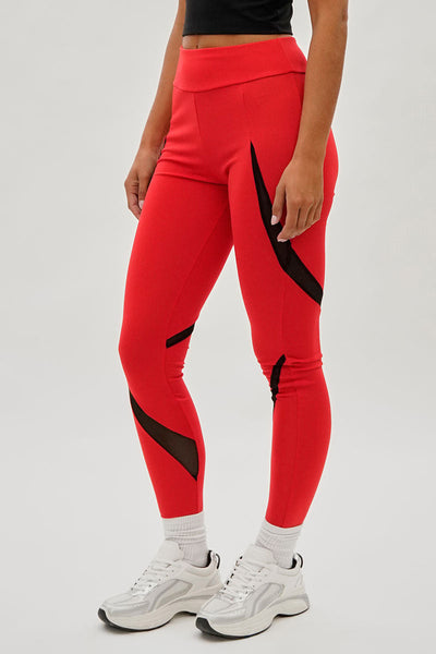 Super Triple Goose High Waisted Leggings - Red - Womens Leggings - Canada Weather Gear
