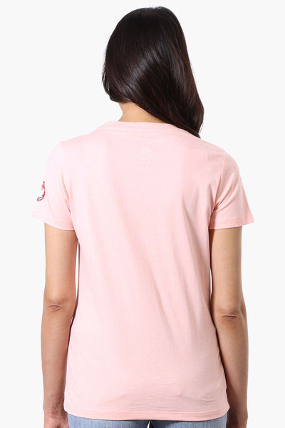 Canada Weather Gear Chest Logo Print Tee - Pink - Womens Tees & Tank Tops - Canada Weather Gear