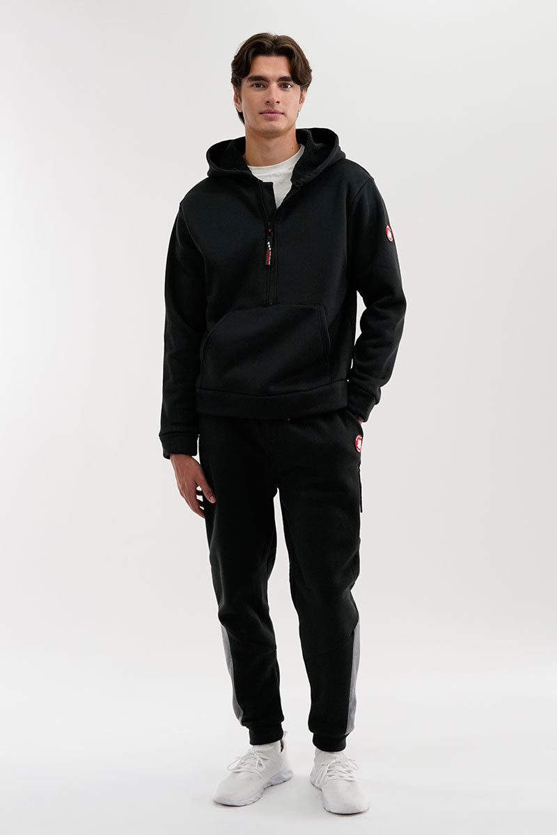 Canada Weather Gear Fleece Half Zip Hoodie - Black