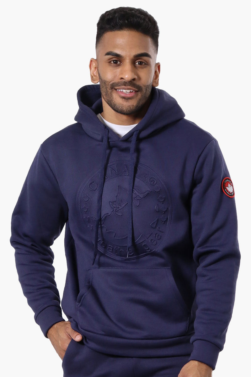 Canada Weather Gear Solid Embossed Logo Hoodie - Navy - Mens Hoodies & Sweatshirts - Canada Weather Gear