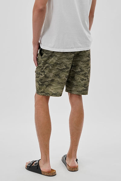 Canada Weather Gear Digi Camo Print Elastic Surf Shorts - Olive - Mens Shorts & Capris - Canada Weather Gear