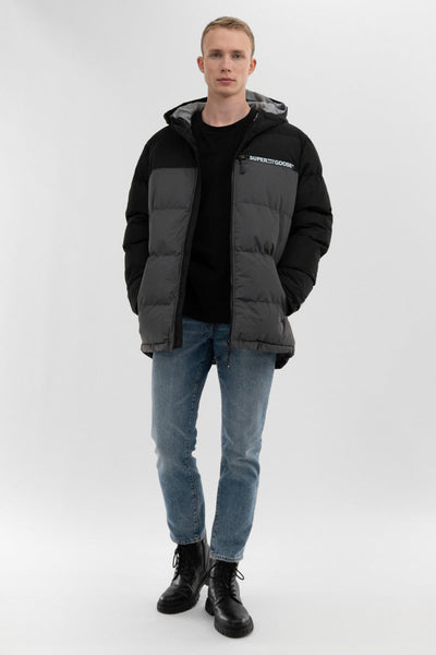 Super Triple Goose Colour Block Bomber Jacket - Grey