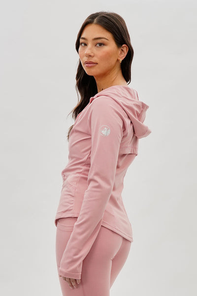 Canada Weather Gear Hooded Yoga Lightweight Jacket - Blush - Womens Lightweight Jackets - Canada Weather Gear