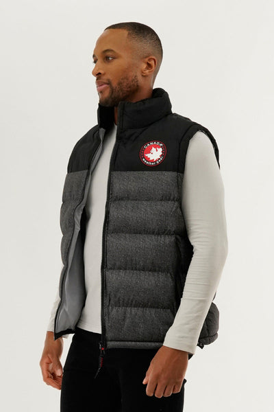 Canada Weather Gear Colour Block Puffer Vest - Grey - Mens Vests - Canada Weather Gear