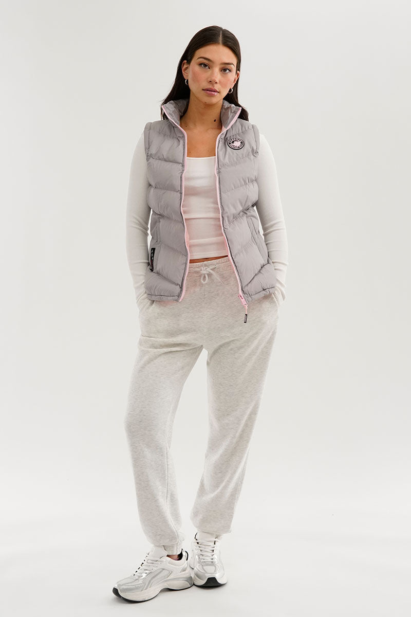 Canada Weather Gear Chevron Puffer Vest - Grey - Womens Vests - Fairweather