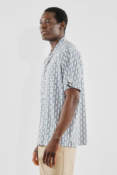 Canada Weather Gear Travel Collection Geometric Print Button Up Casual Shirt - White - Mens Casual Shirts - Canada Weather Gear