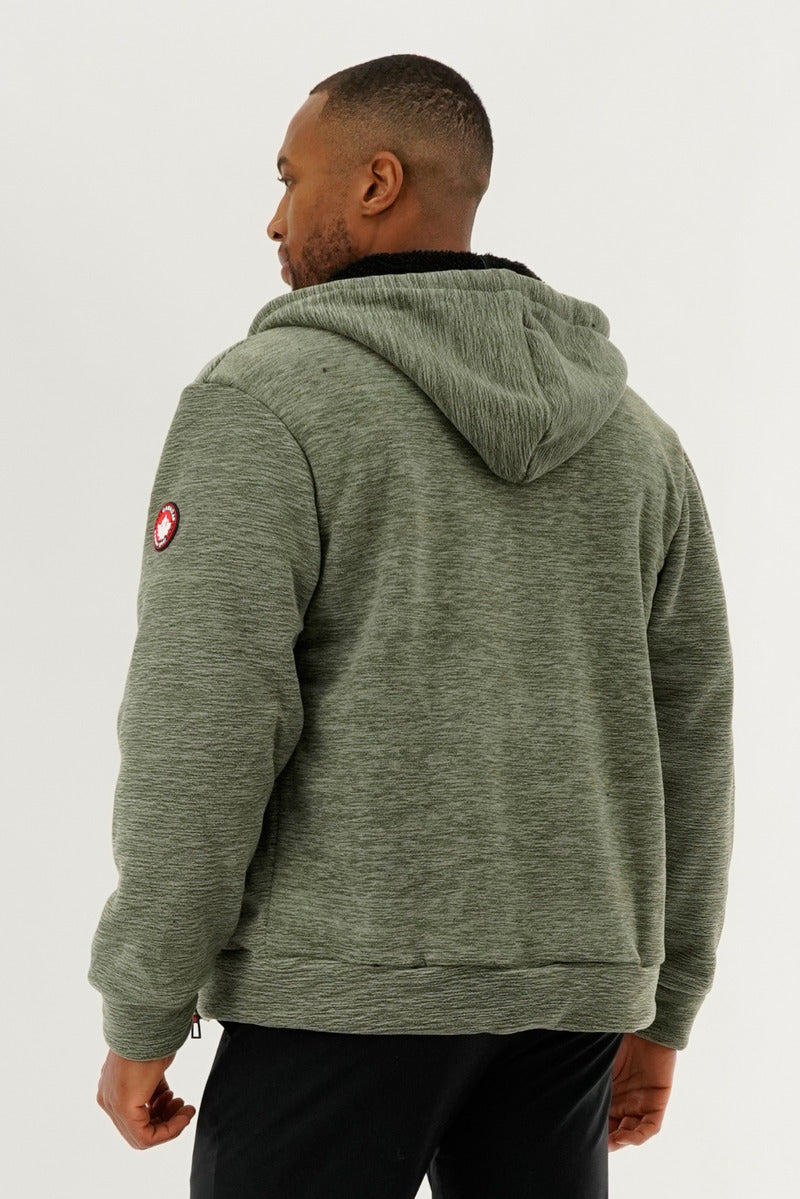 Canada Weather Gear Sherpa Lined Lightweight Jacket - Olive - Mens Lightweight Jackets - Canada Weather Gear