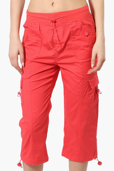 Canada Weather Gear Bungee Waist Cargo Capris - Coral - Womens Shorts & Capris - Canada Weather Gear