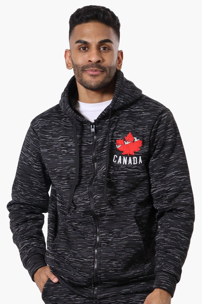 Canada Weather Gear Patterned Zip Up Hoodie - Black - Mens Hoodies & Sweatshirts - Canada Weather Gear