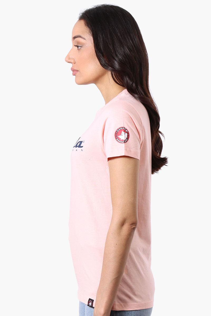 Canada Weather Gear Chest Logo Print Tee - Pink - Womens Tees & Tank Tops - Canada Weather Gear