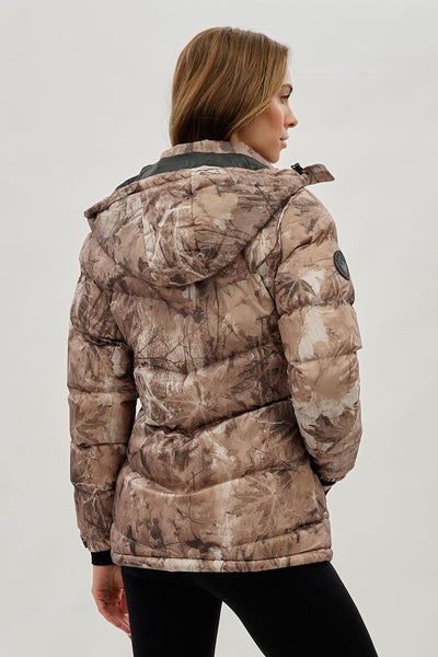 Canada Weather Gear Camo Print Chevron Bomber Jacket - Brown