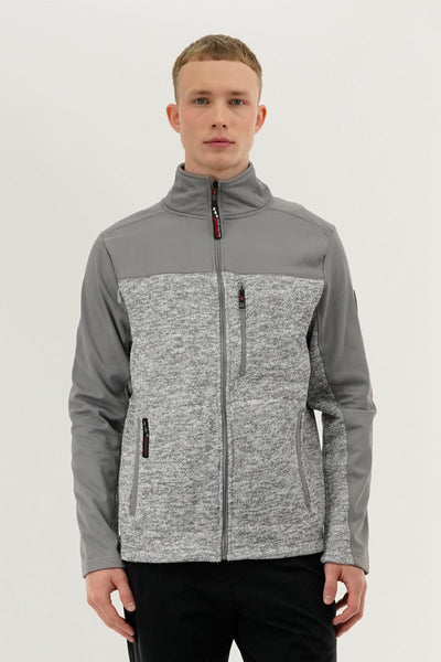 Canada Weather Gear Fleece Lightweight Jacket - Grey - Mens Lightweight Jackets - Canada Weather Gear