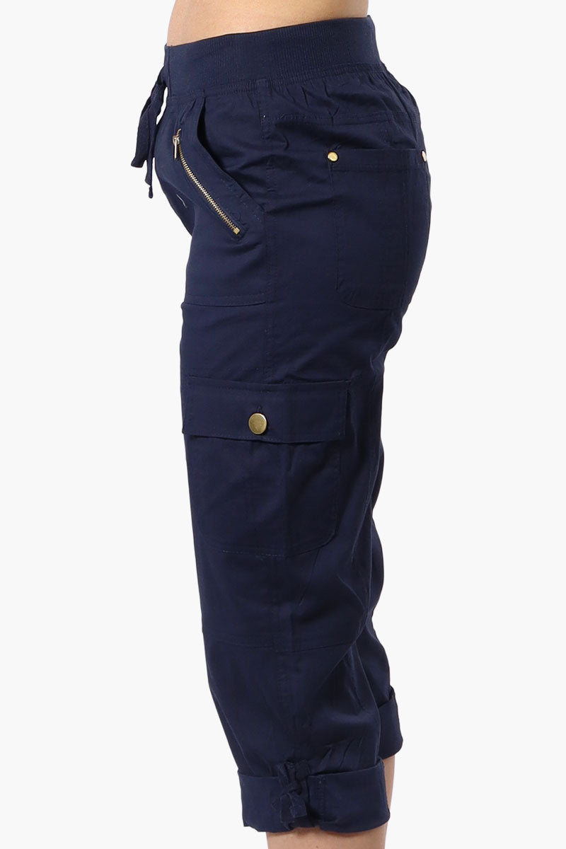 Canada Weather Gear Tie Waist Cargo Capris - Navy - Womens Shorts & Capris - Canada Weather Gear