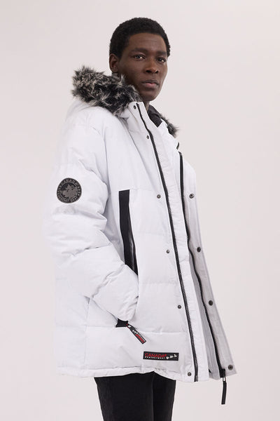Canada Weather Gear Faux Fur Trim Puffer Parka Jacket - White